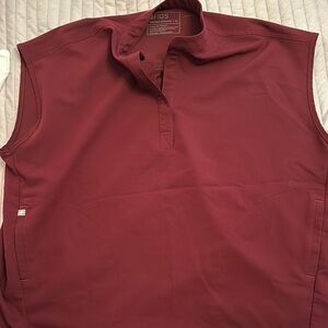 Figs Burgandy Casual Button Down Shirt